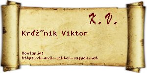 Kránik Viktor névjegykártya